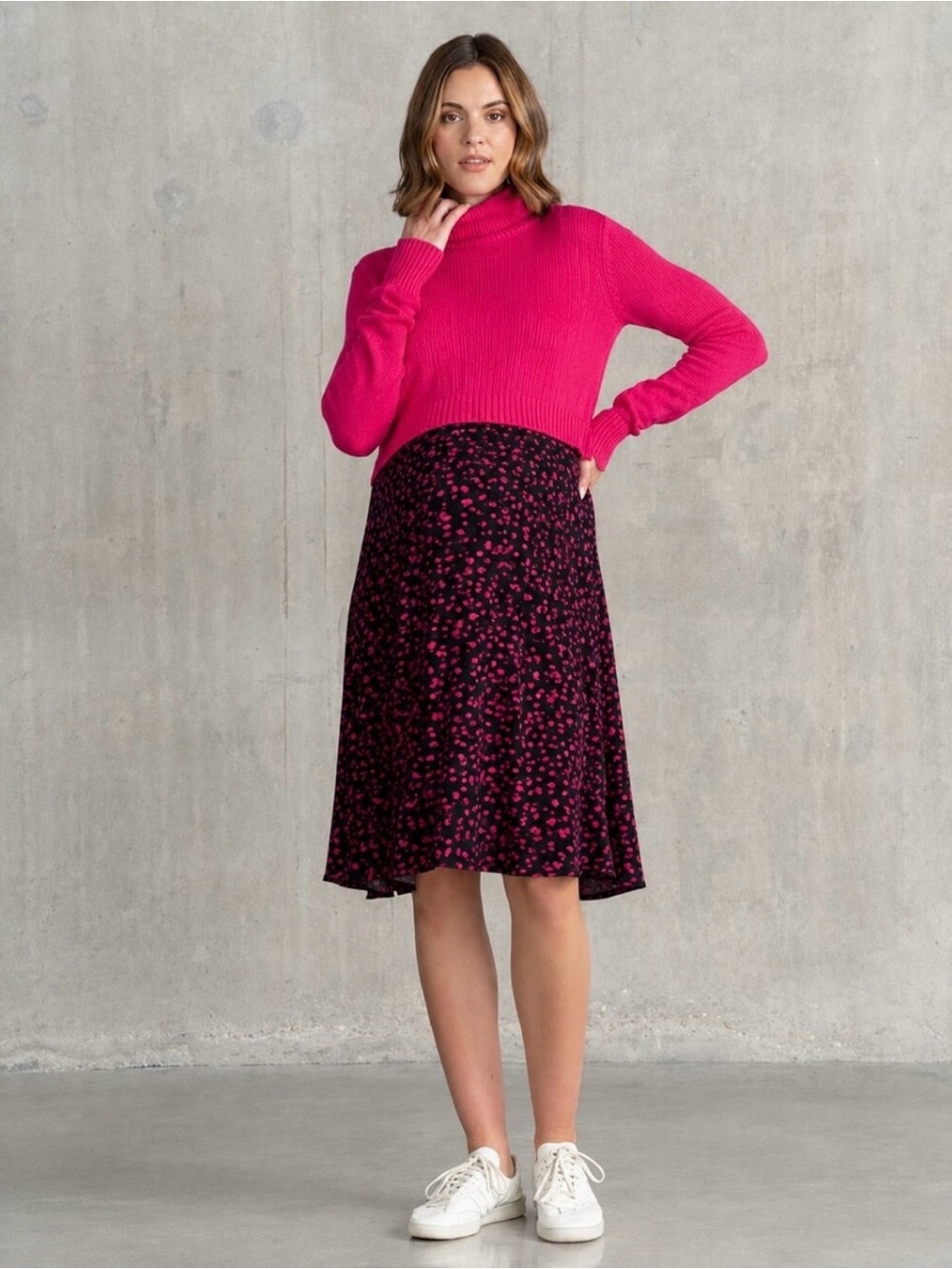 NWT Seraphine Lucie size 6 pink sweater nursing maternity dress fall spring baby